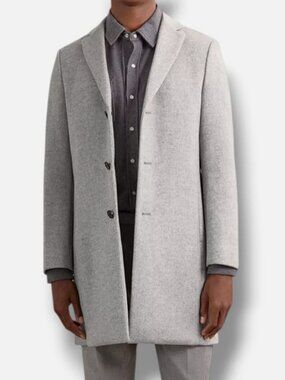Reiss Men's Gray Gable Wool Overcoat Jacket Coat Size M